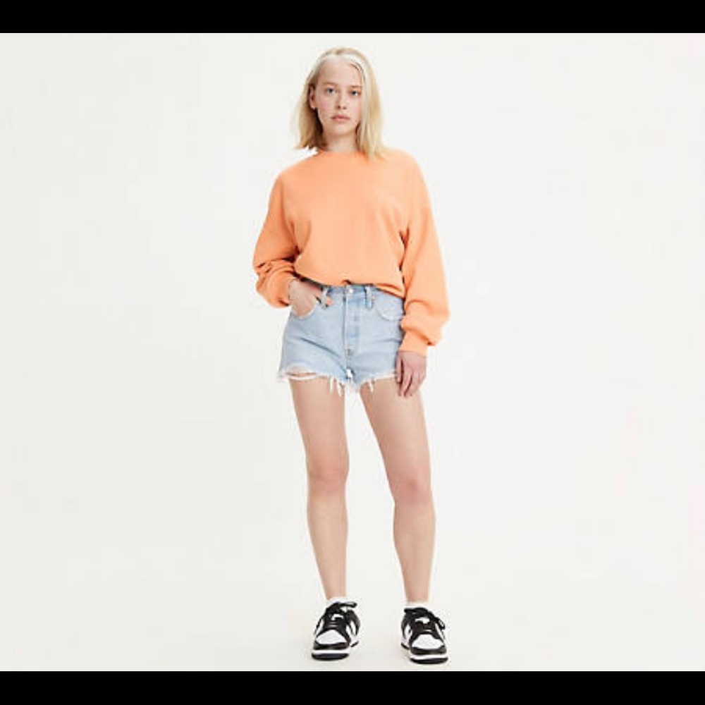Levi’s 501 denim shorts. Button fly